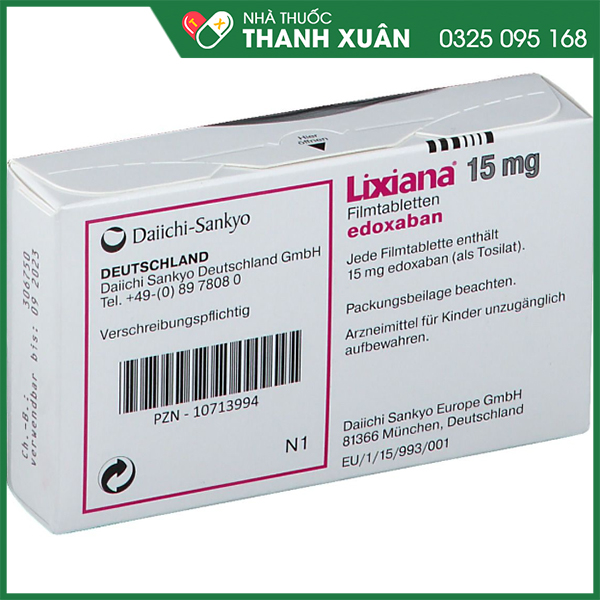 Lixiana 15mg phòng đột quỵ và thuyên tắc mạch hệ thống